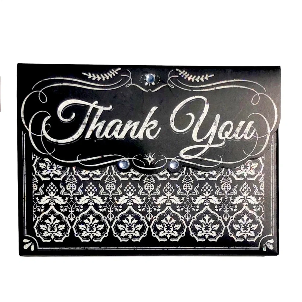 Pooch & Sweetheart Embellished Pouch Black & White Thank You Cards, 10ct (90128)